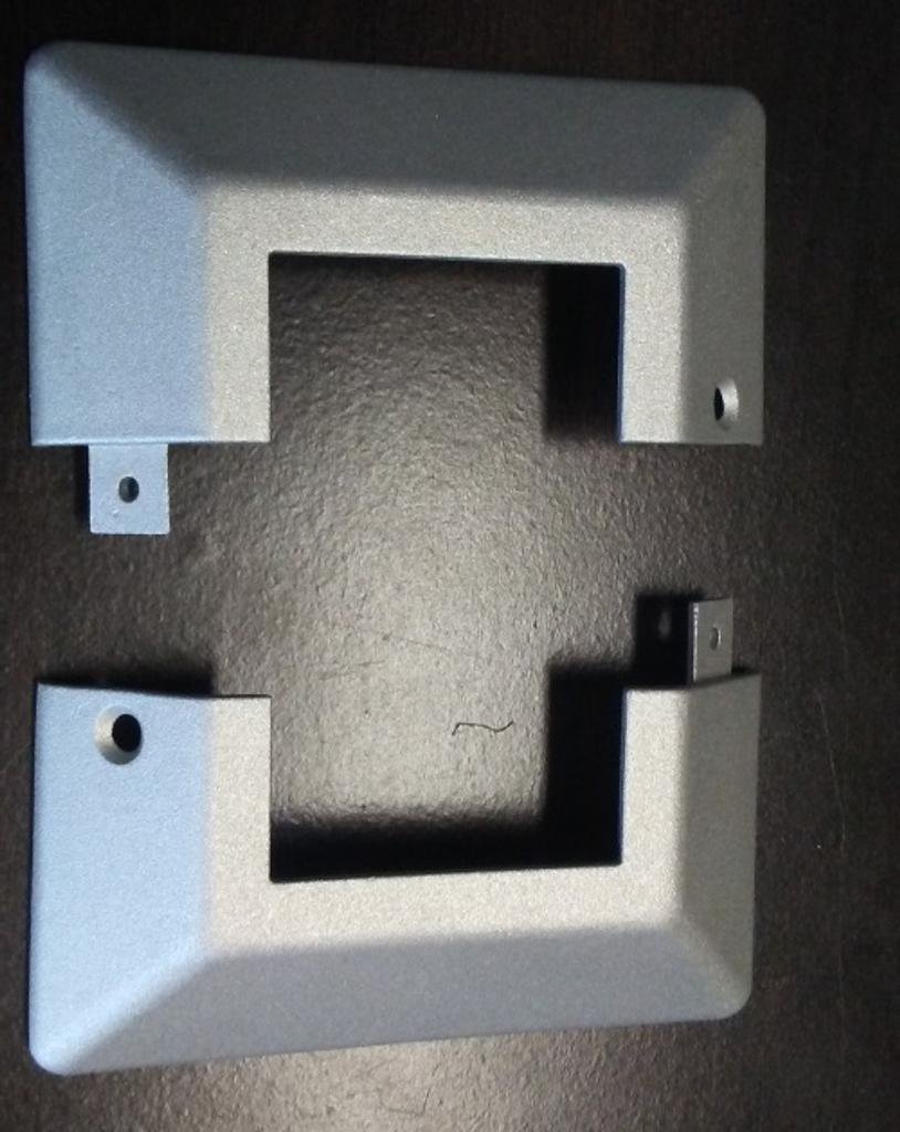 Lot of 6 Two Piece Aluminum Post Base Cover- Low Profile for 2" Post (Mill - Unpainted)