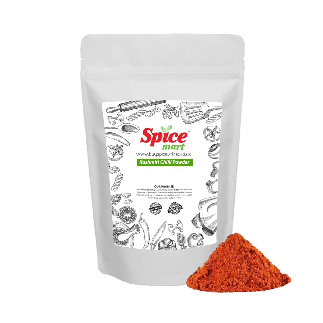 Kashmiri Chilli Powder | Red Chilli Powder | Chilli Ground Premium Quality Free UK P&P 50g-1.9kg (50g)