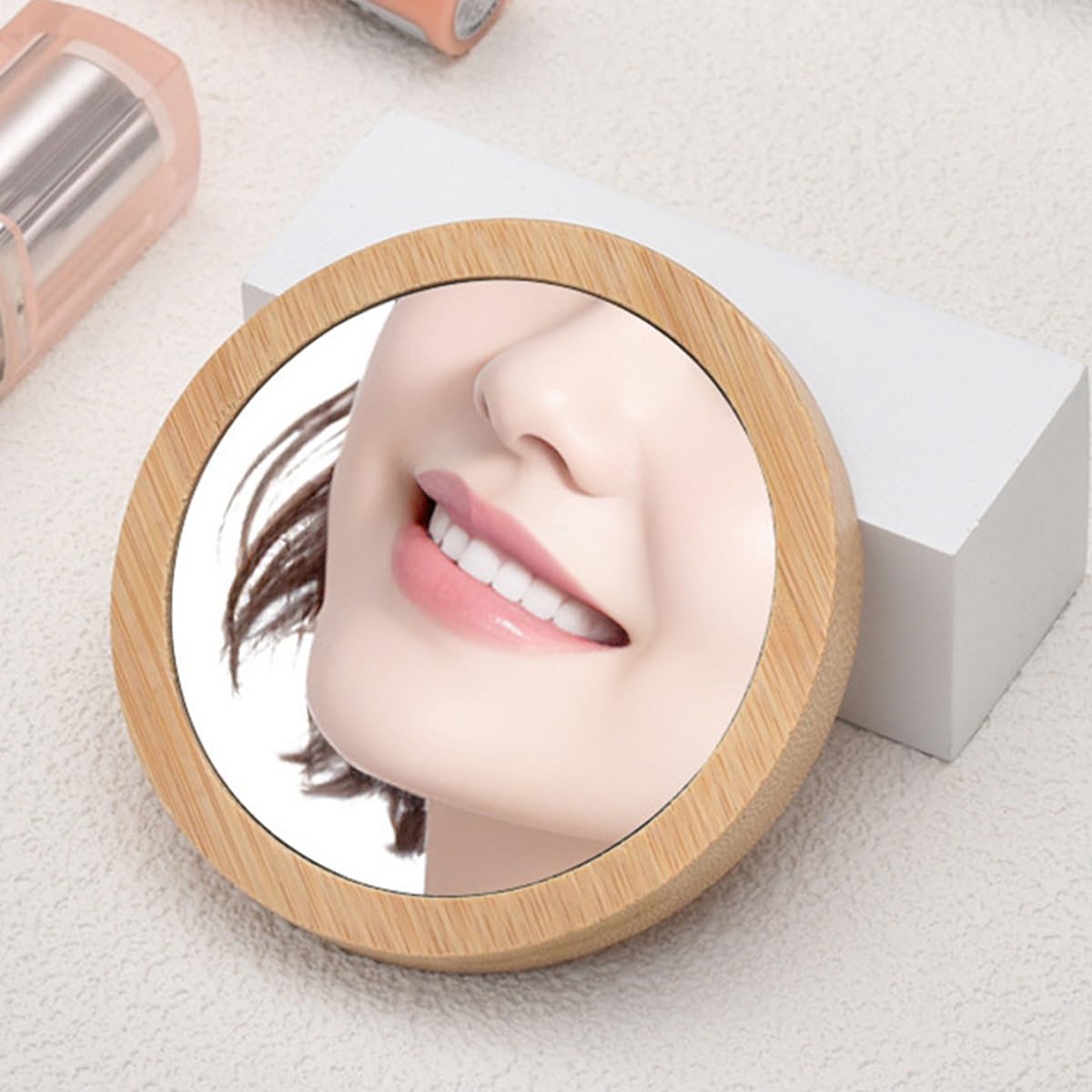Espejos Personalizados de Maquillaje, Madera, Compactos, Redondos, Grabados, For San Valentín