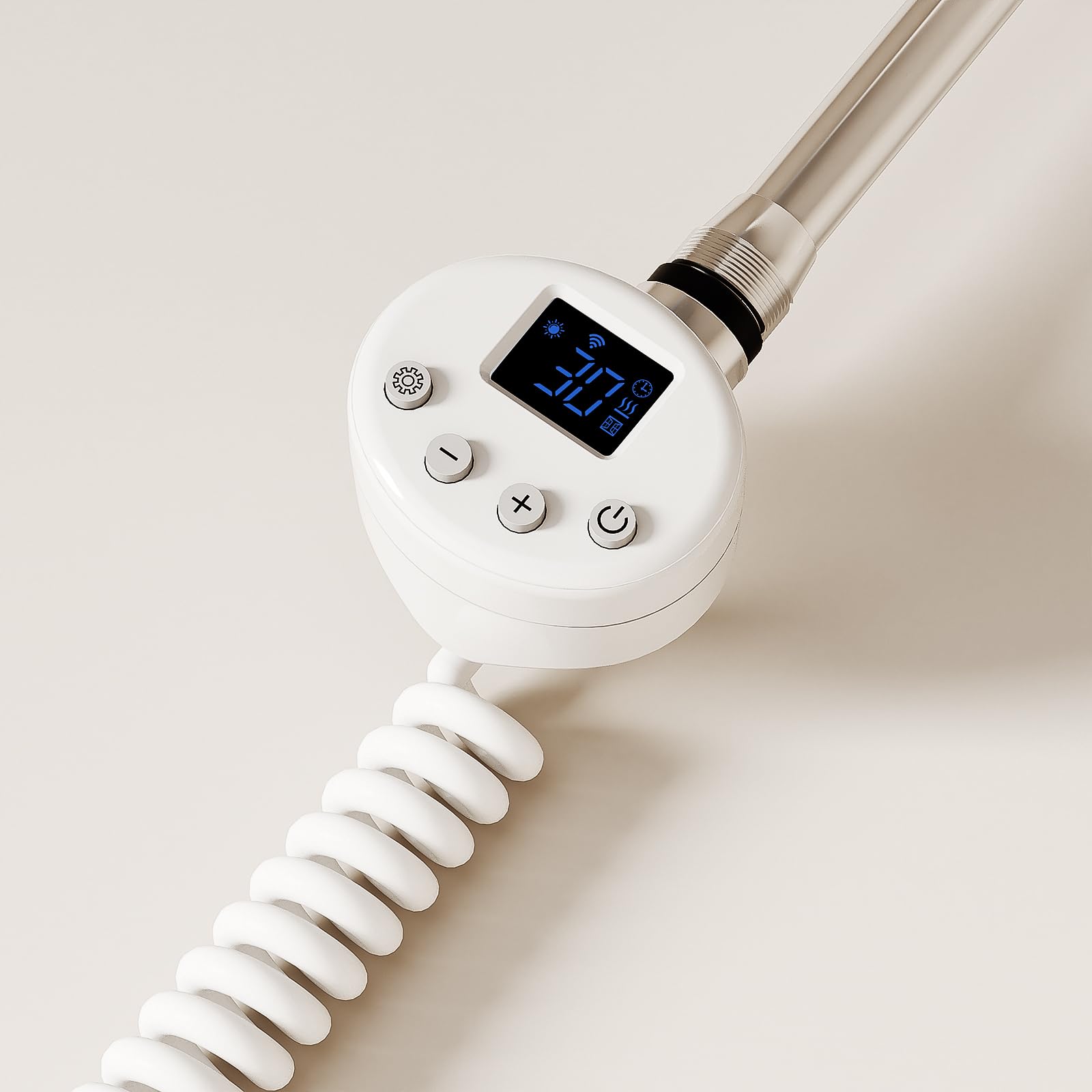 S'AFIELINA Barra calefactora con termostato 600W con WiFi, programable y Control de Temperatura, Acero Inoxidable, Compatible con Resistencia para toallero eléctrico, Blanco