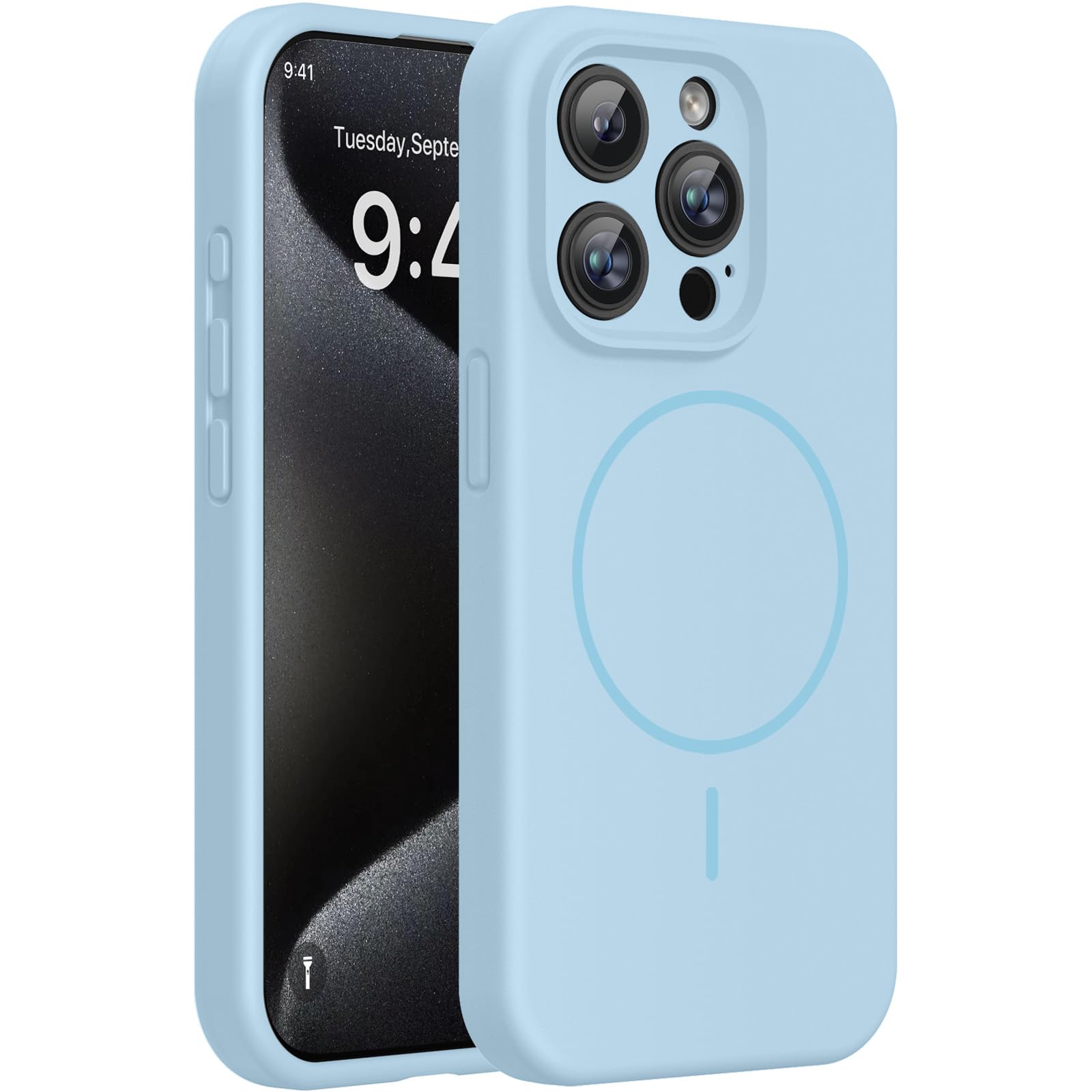 Miracase Silicone &amp; Magnetic for iPhone 15 Pro Case, Clove Purple