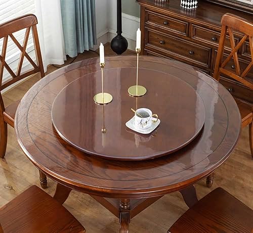 Miniatura 3 de Protector de mesa redondo de PVC transparente de 0.069 pulgadas de grosor, de vinilo, impermeable, de plástico, anti-calor, manteles transparentes