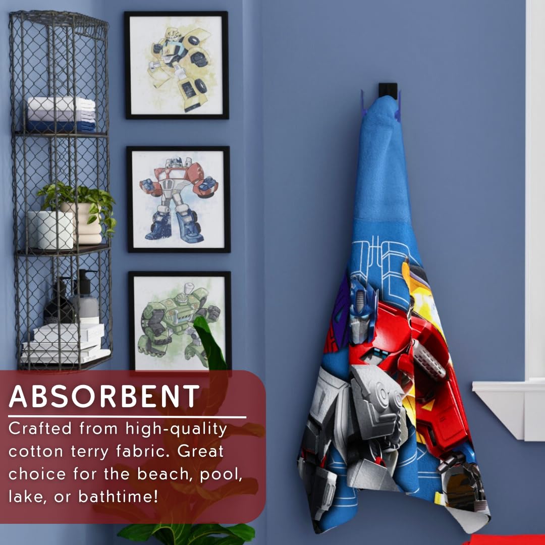 Franco Collectibles Transformers Optimus Prime Badetuch 152x76 Cm – Superweich, Baumwolle, Offizielles Lizenzprodukt