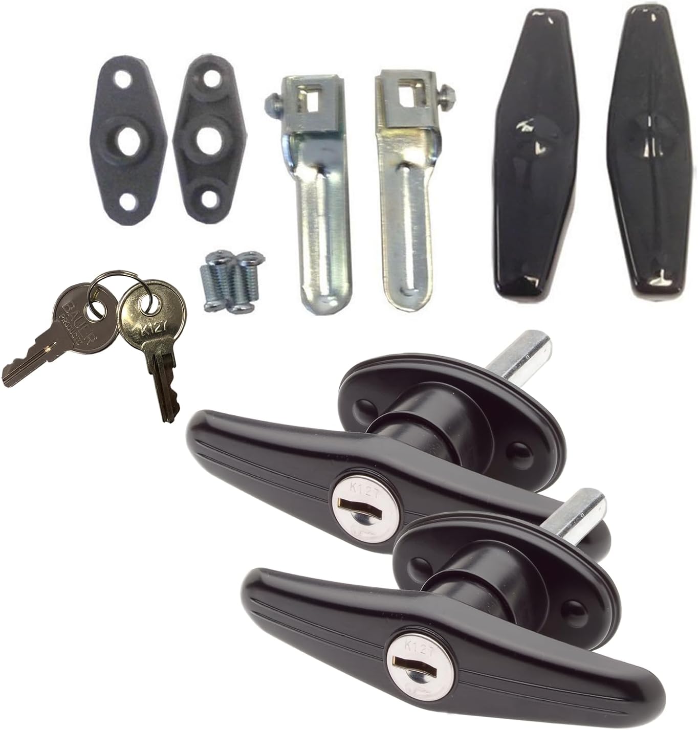 Gordon Glass® Universal Truck Cap Locking T-Handles Matching Set | Complete Matching Set (One Clockwise & One Counter Clockwise T-Handles), Tonneau Cap Cover Lock for LEER Century