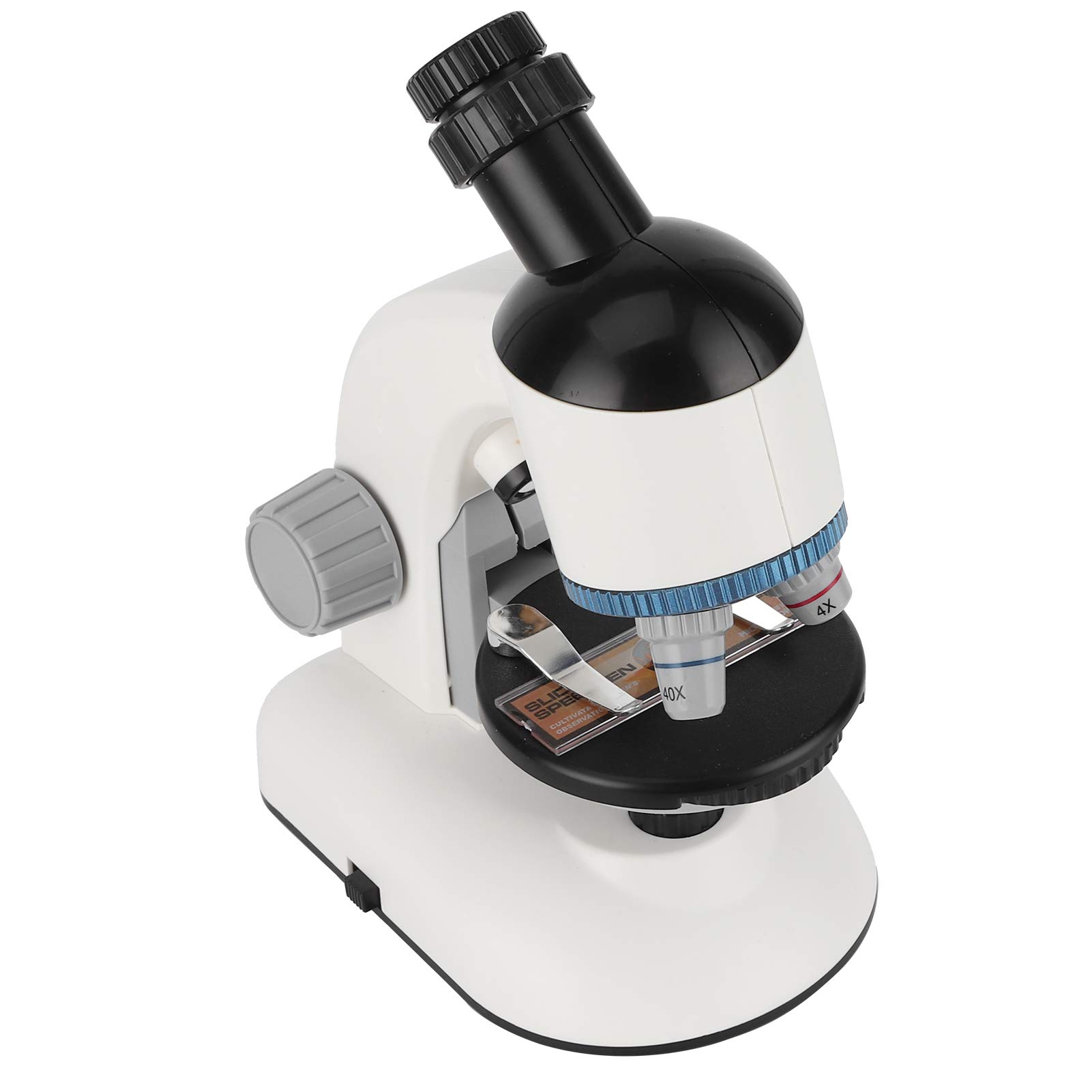 Microscopio per Bambini 40X-1200X con Testa Rotante a 360 Gradi, Giocattoli Educativi per Bambini Principianti (Bianco)