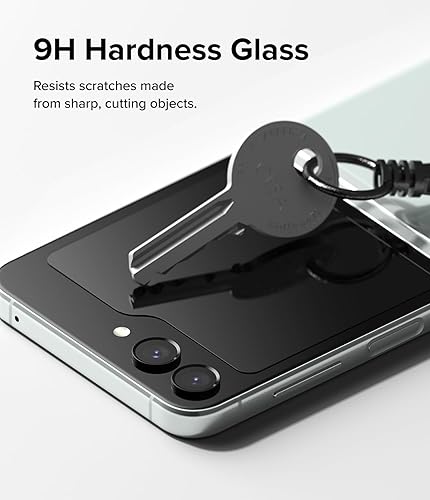 Miniatura 7 de Ringke Protector de pantalla de vidrio templado compatible con Samsung Galaxy Z Flip 5 para pantalla exterior, protector de pantalla de vidrio