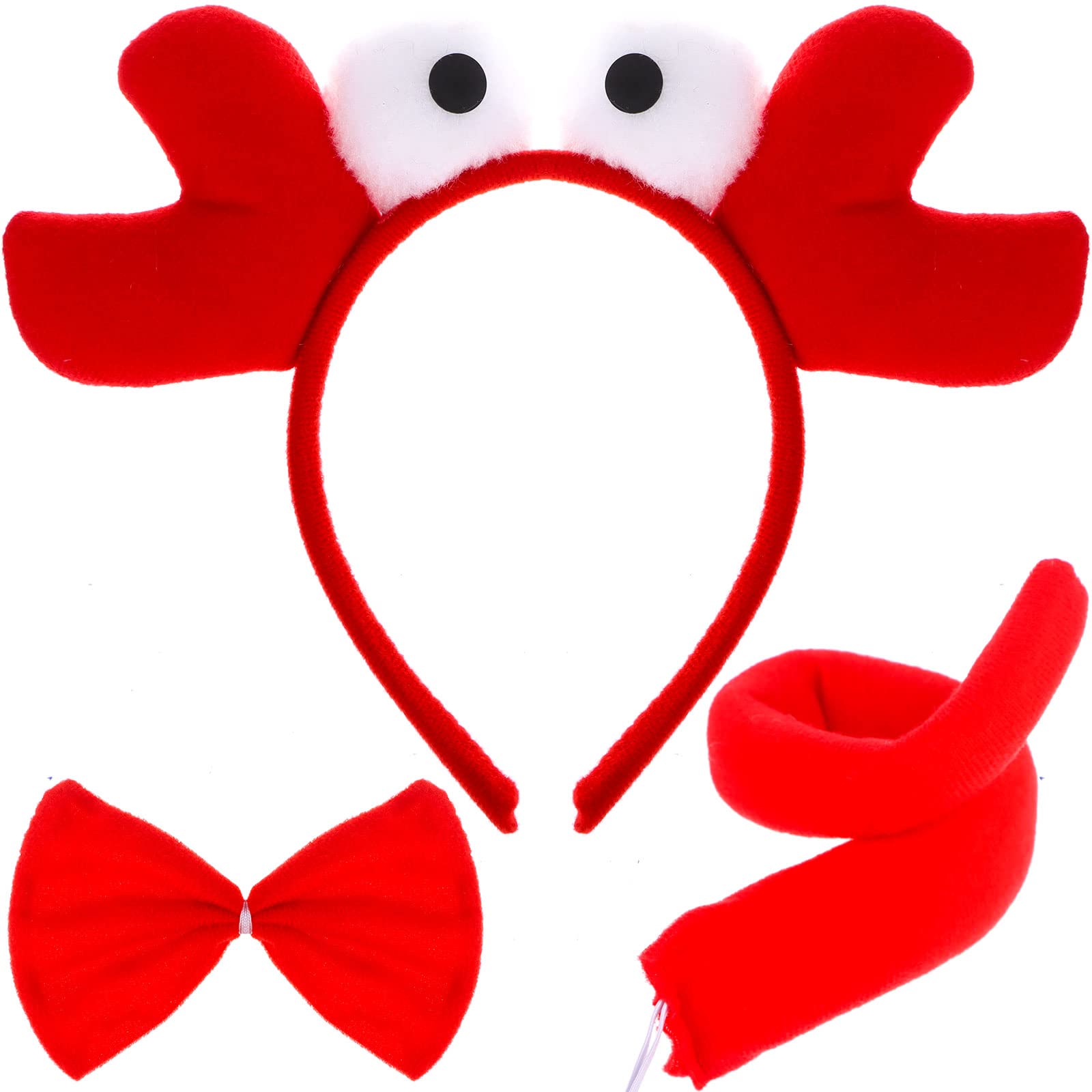 Bofeiya Frog Costume Set Animal Fancy Dress Costume Kit Frog Ear Headband Bow Tie Tail for Girls Halloween Cosplay Party Dress Up (Crab)