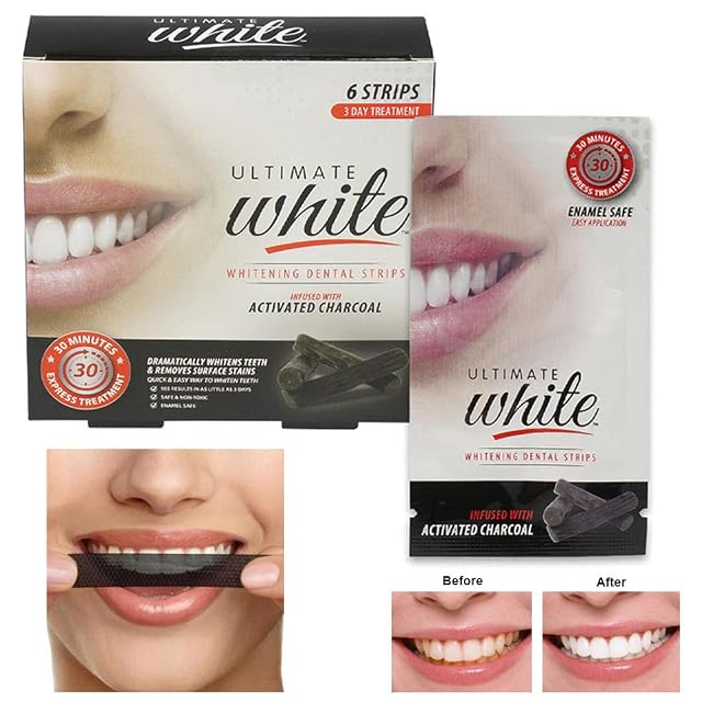 6 Teeth Whitening Strips Charcoal Strips Dental Whitener Tooth Whitening Strip
