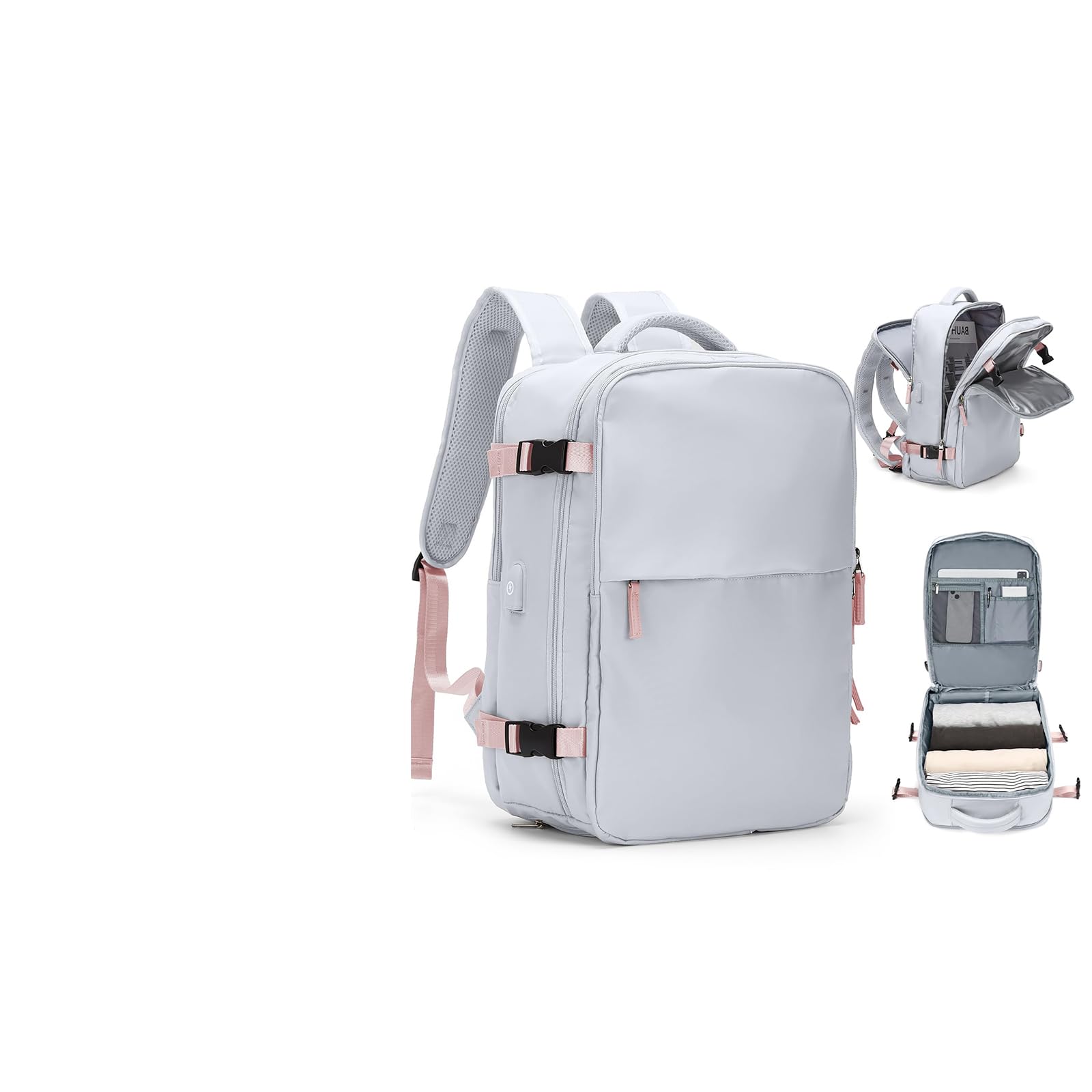 Zaino Bagaglio a Mano Ryanair 40x20x25 Zaino Aereo Borse da Cabina per Easyjet 45x36x20 Zaino da Viaggio donna con porta ricarica USB, Borsa da Viaggio aereo Zaino Computer Impermeabile Casual Daypack