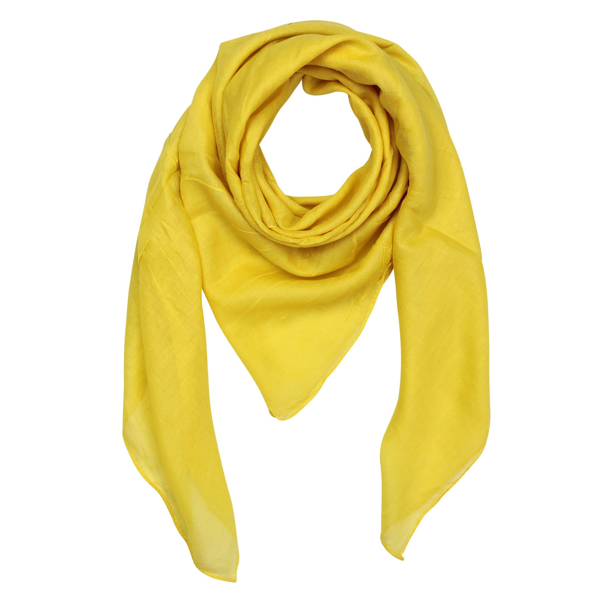 Freak Scene Cotton Scarf - ochre - light ochre - squared kerchief