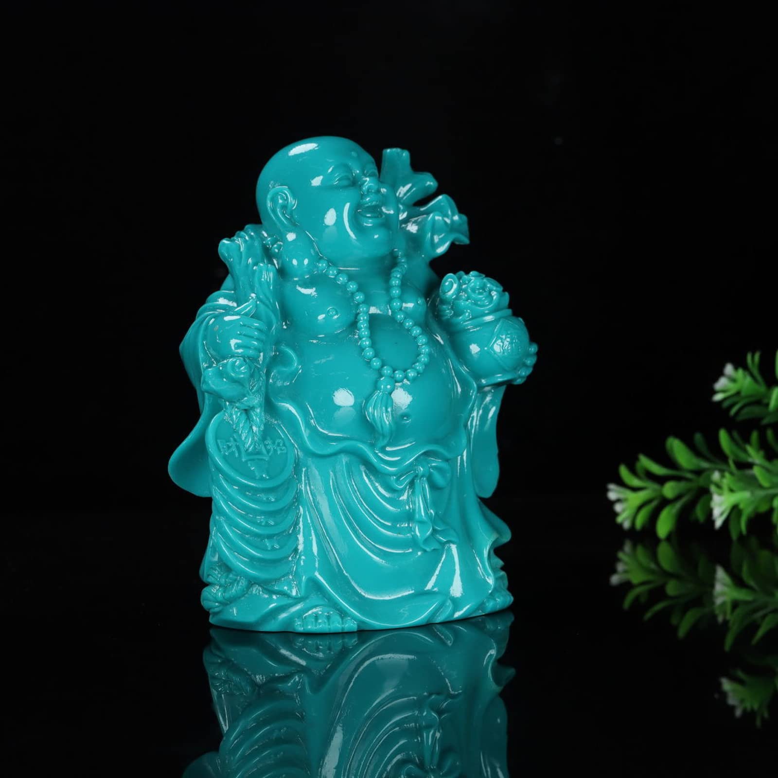 Amazon.co.jp: 仏像 七福神 布袋 様 天然ターコイズ （トルコ石）布袋