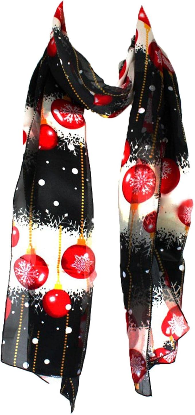 Awkward styles Amazon.com: Rimi Hanger Ladies Christmas Baubles Printed Scarf