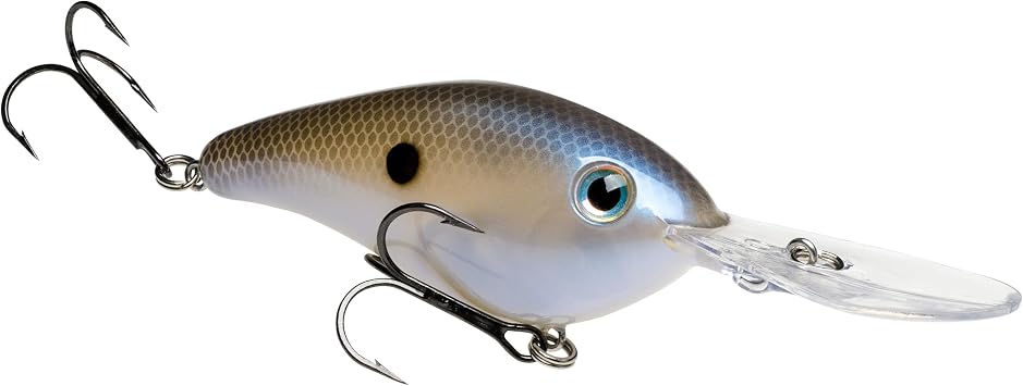 Strike King Pro Model 6XD Fishing Lure, Deep Diving Crankbait, Unique Curved Bill, Free-Floating Rattle Chambers, 1-Ounce, Dives to 19-Feet, Size 1 Treble Hooks