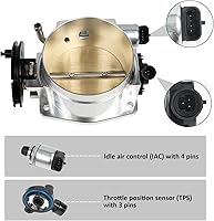 Vista 4 de Colector de admisión LS compatible con LS1 LS2 LS6 de cabezales de puerto de catedral con unidad por cable cuerpo del acelerador compatible