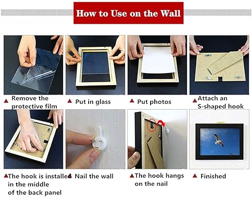 Miniatura 5 de Marco de fotos de 6 x 8 pulgadas hecho de 100% madera maciza y plexiglás de alta definición para exhibición de mesa y montaje en pared, marco de