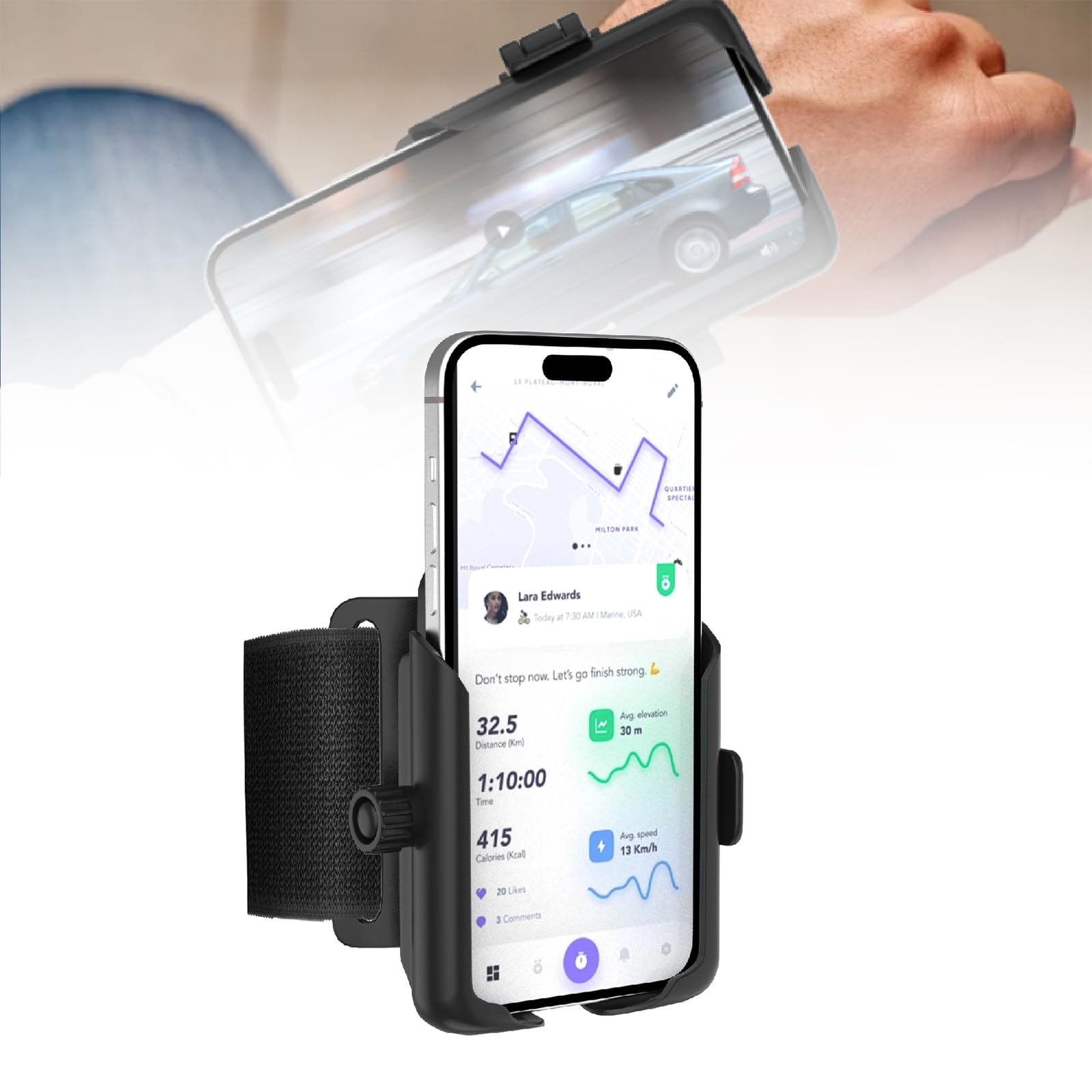 wangyue ランニング スマホ アームバンド スマホホルダー腕 スマホ 腕 固定 360度回転可能 クイック取り外し 画面操作妨げない スポーツ用 スマホホルダー