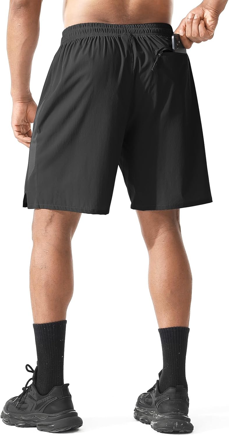 Athletic Running Shorts for Men 2 Pack 7"/9" Quick Dry Workout Gym Shorts with Zipper Pockets - Image 2