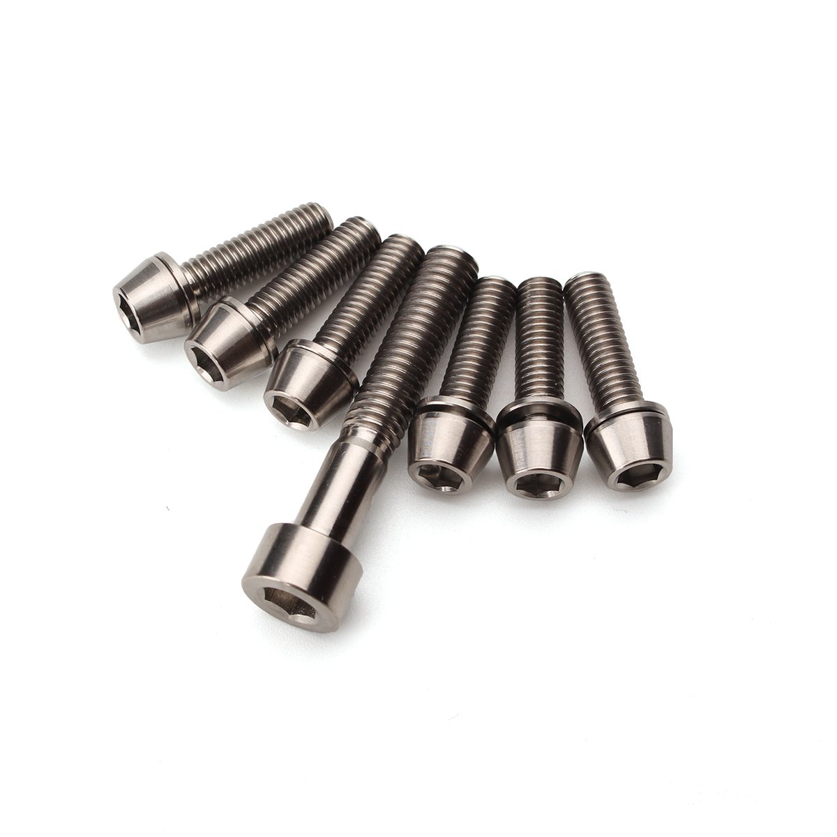 7Pcs Ti Titane Boulon Kit Vis M5 M6 Ensemble Conique