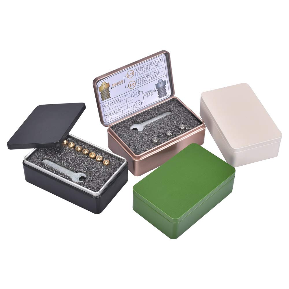 Druckerteile 3D Düse 1,75/3,0mm Messing/Edelstahl Düsenkit M6 Gewinde V5 V6 J-Kopf MK8 Extruder mit exquisitem Gehäuse für 3D Drucker Ersatzteile (Größe : Typ 3) (Size : Type 1)