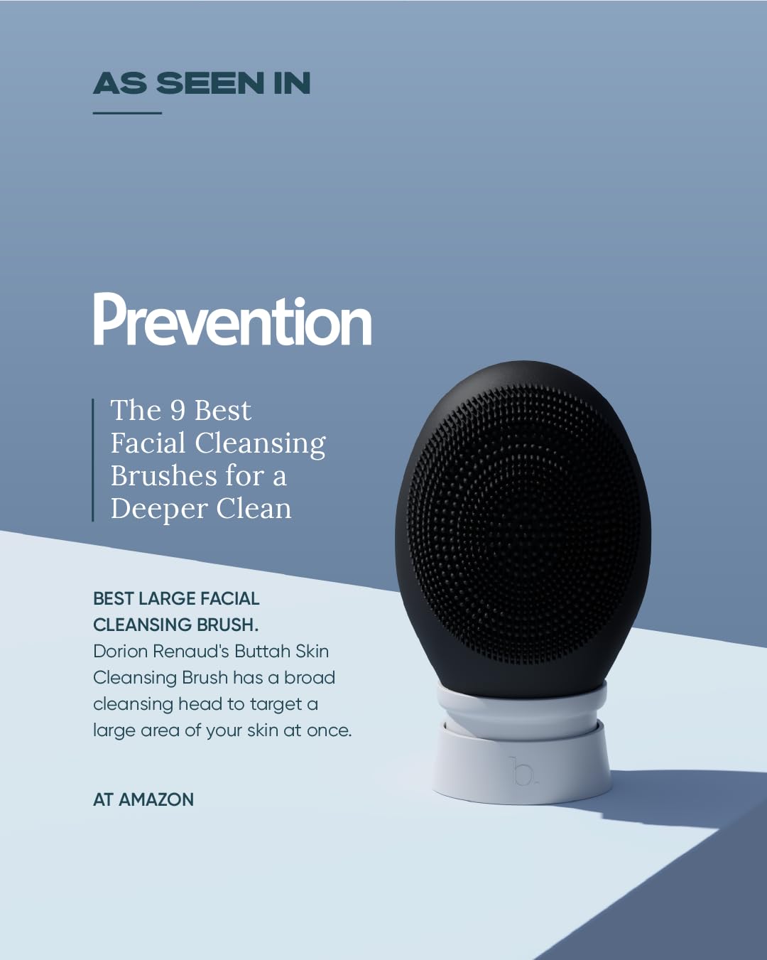 Buttah Skin by Dorion Renaud Buttah Vibe Cleansing Brush with Stand – New & Improved Technology for Deep Cleansing & Gentle Exfoliation - Sonic Pulsating Face Brush - 2-Speed for Men & Women