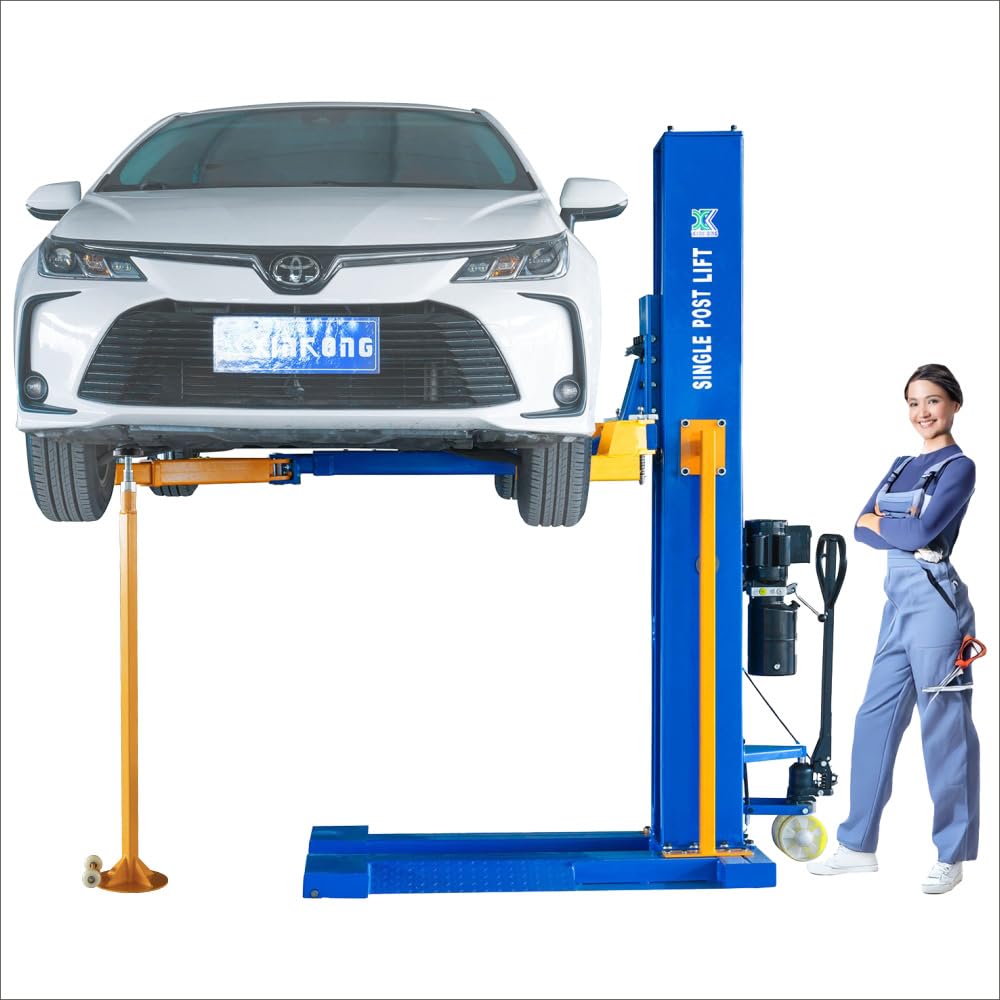 XK M6200 Car Lifts Model 220V Manually Unlock Mobile 6200Lbs Capacity Single Post Lift 36 Months Parts Replacement