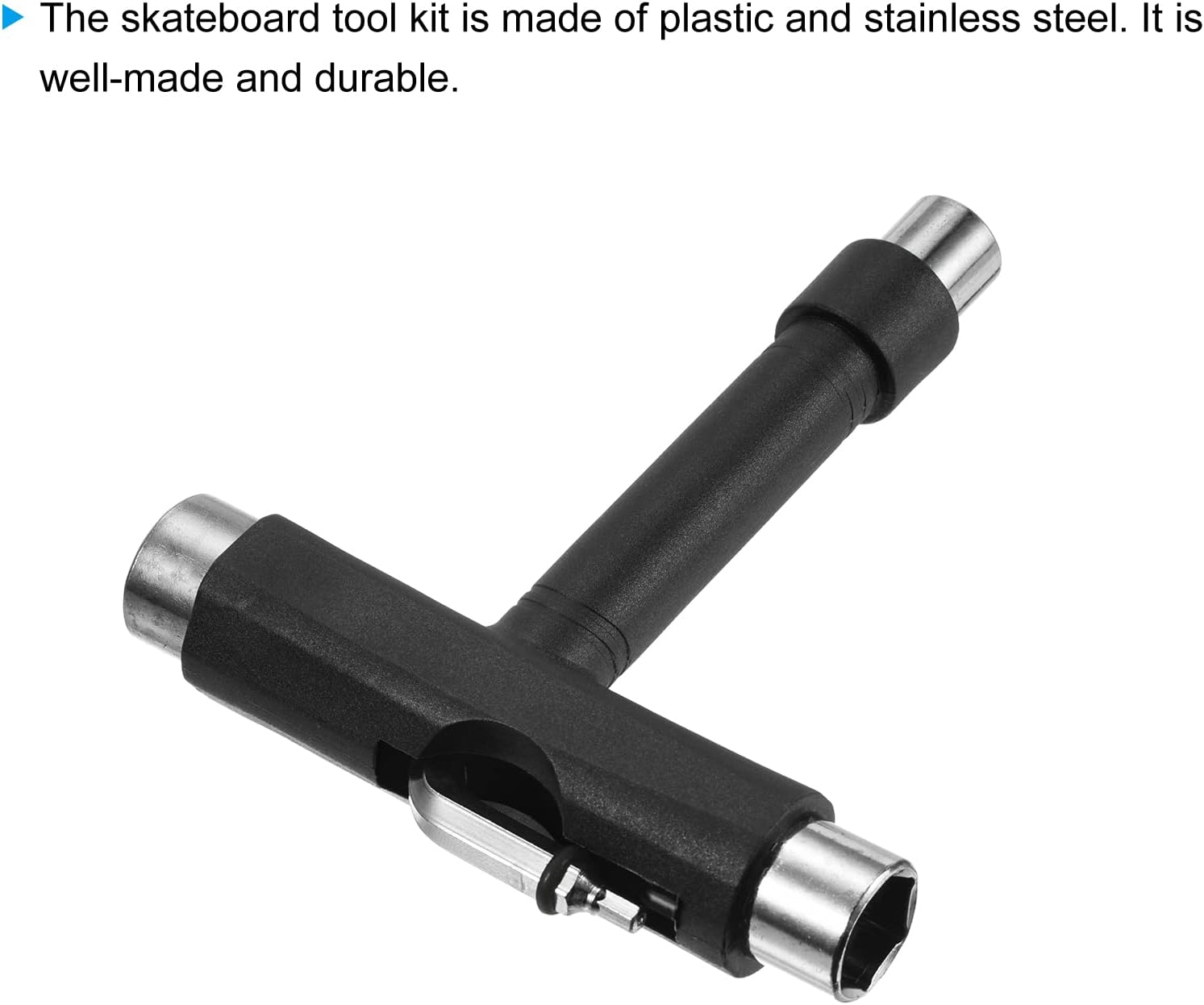 PATIKIL All-in-One Skate Tool, Multi-Function Portable Skateboard Tool T Tool Wrench with L-Type Cross Head Screwdriver