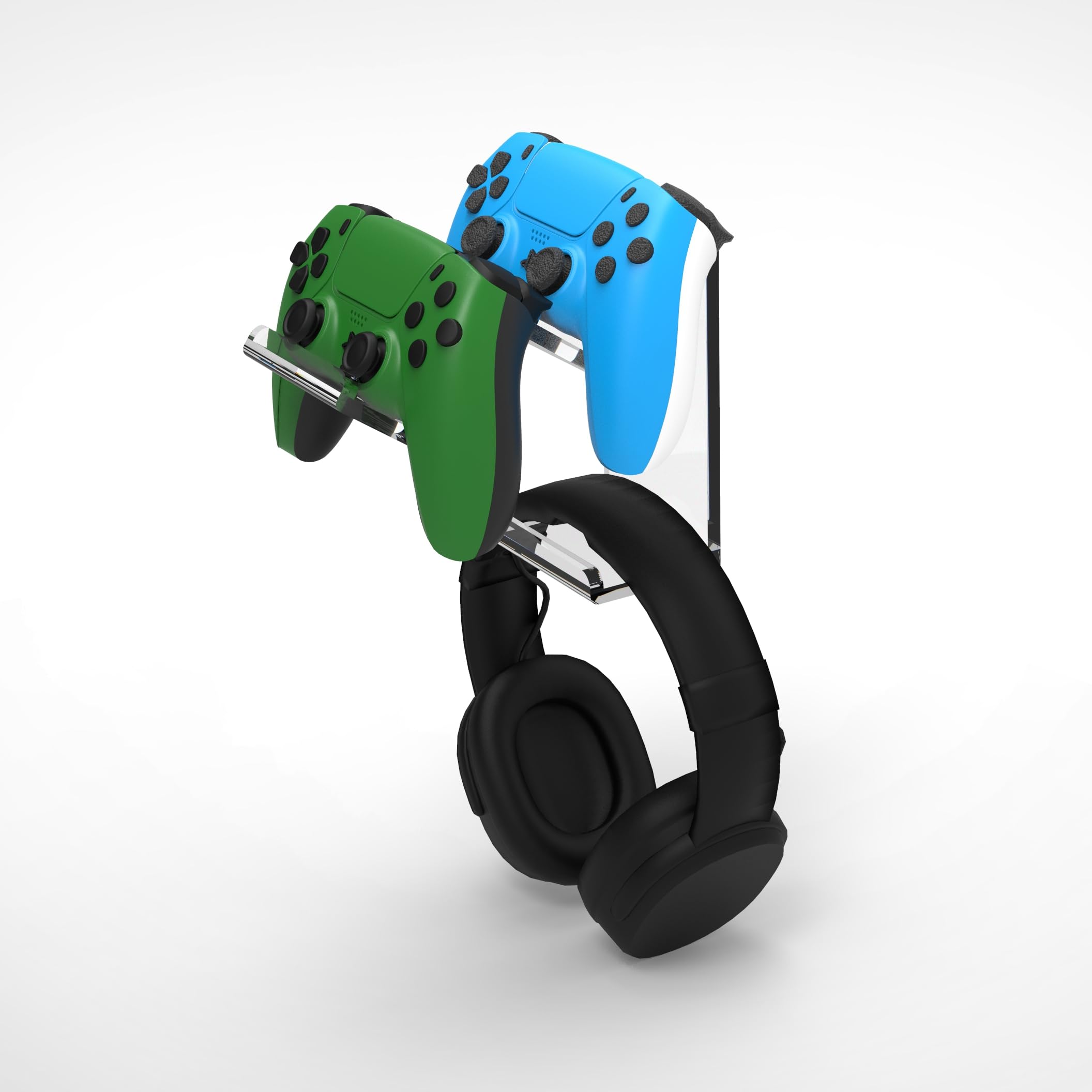 Kirniche Creations Gaming Controller & Headphone Wall Mount Stand – Holds 2 Controllers & 1 Headset | Thick Floating Design | Original 3M VHB Tape | No Drill | Compatible with PS5, PS4, Xbox, Switch, PC and most Third part controllers-image-21