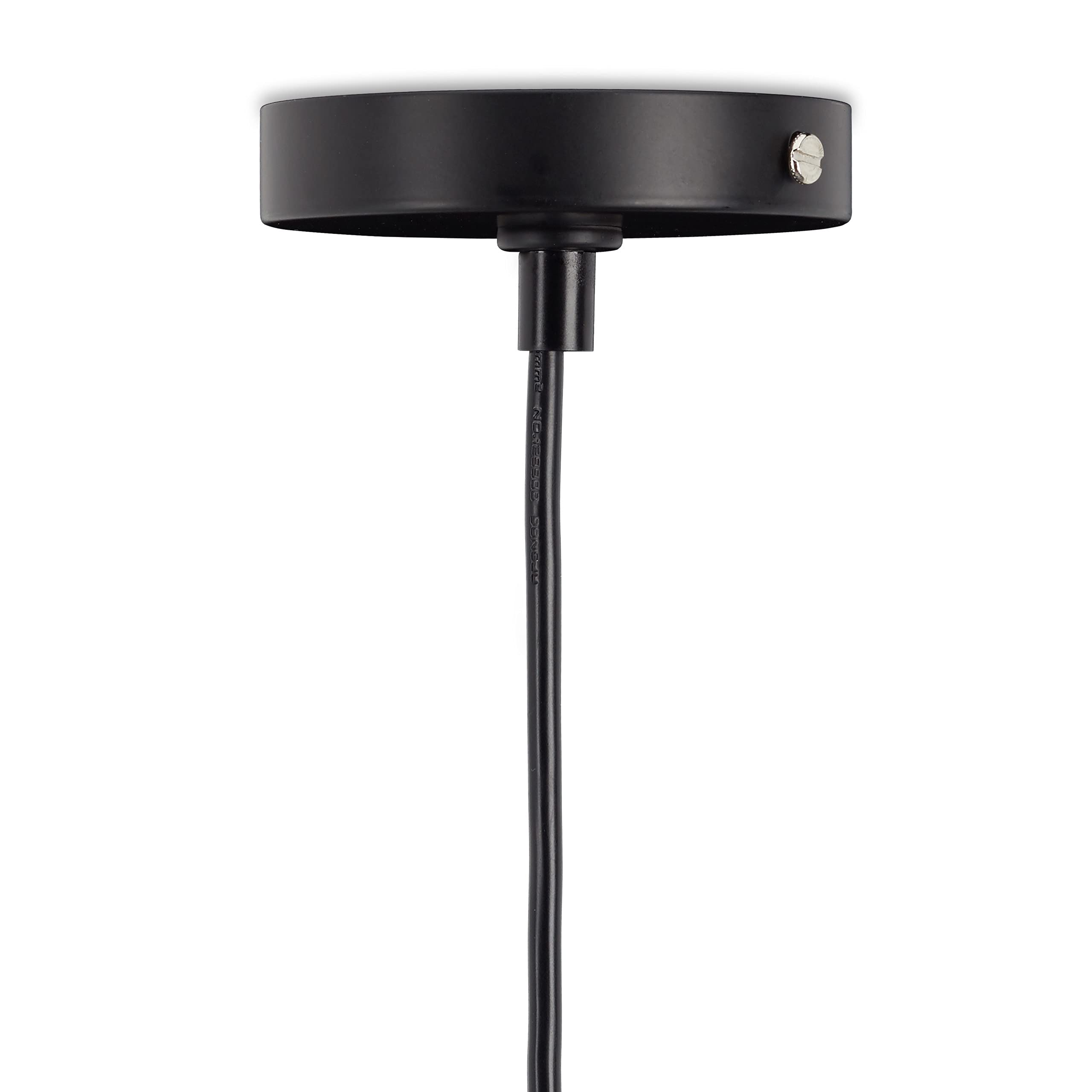 Relaxdays Lampe à suspension abat-jour boule globe monde métal luminaire plafond Ø 30 cm, noir