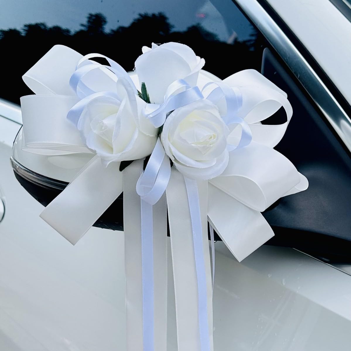 Hochzeitsauto Dekoration Seidenblume Autoschleifen Blume für Autoschmuck Türgriffleiste Rückspiegel Dekoschleife Dekorative Kunstblumen Hochzeit Wedding Car ZubehörRosa8pcs