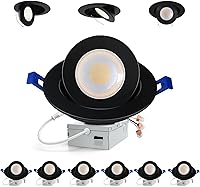 Vista 12 de Adetu luces LED empotradas de 4 pulgadas con estabilizador, iluminación empotrada direccional ajustable 360°+90°, 2700K/3000K/3500K/4000K/5000K