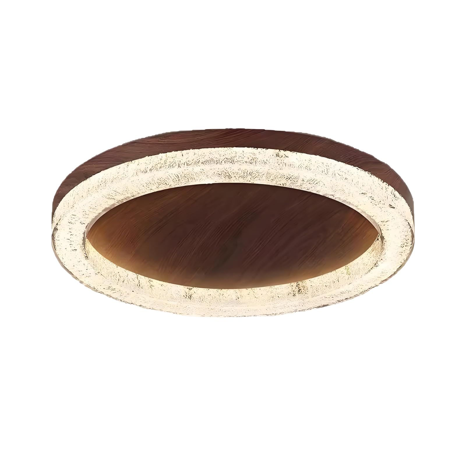 Wlbhwl Multicolor Dimmable Led Round Ceiling Light, With Remote Control Flush Mount Ceiling Light，Modern Resin Wood Grain Lighting Fixtures, Suitable For Entryway, Bedroom And Living Room.