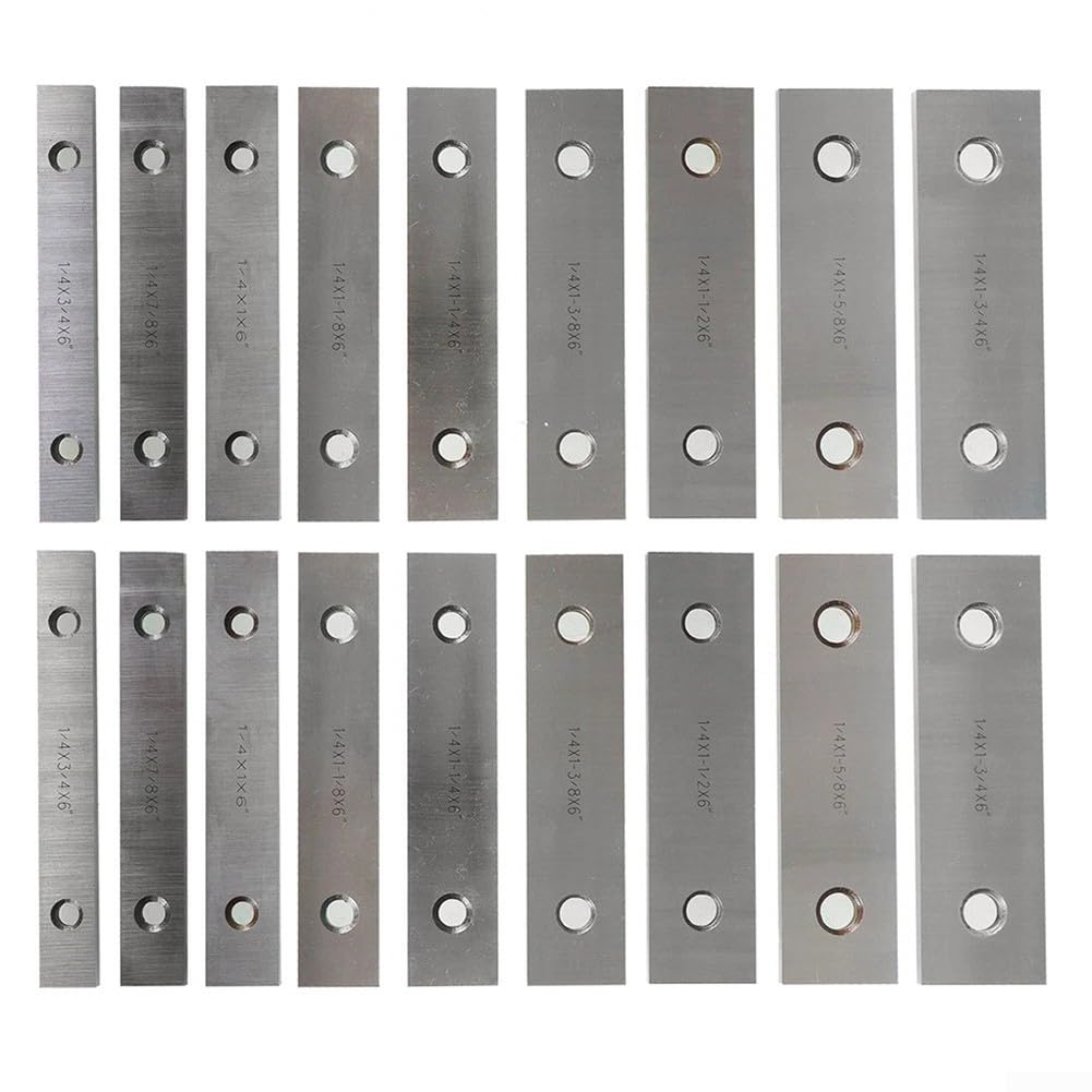 9 Pair Steel Parallel Set, 1/4In Thick 6In Long, 0.0002 Inch Hardened Accurate Machinist Tools, For Milling, Drilling, Stamping, Grinding, And Assembly