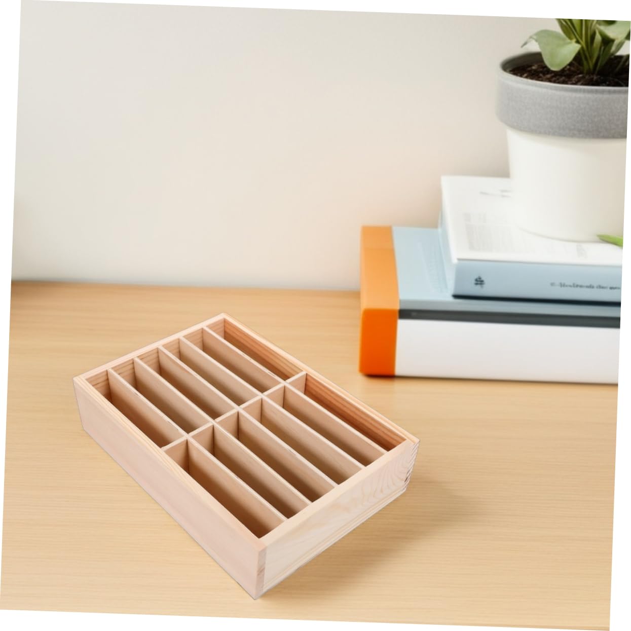 Hemobllo Scatola Porta Telefono in Legno 12 Scomparti Set Da 2 Organizer Da Tavolo Per Cellulare Supporto Per Cellulare Ufficio Aula Riunioni Gestione Salvaspazio e Protezione Dispositivi