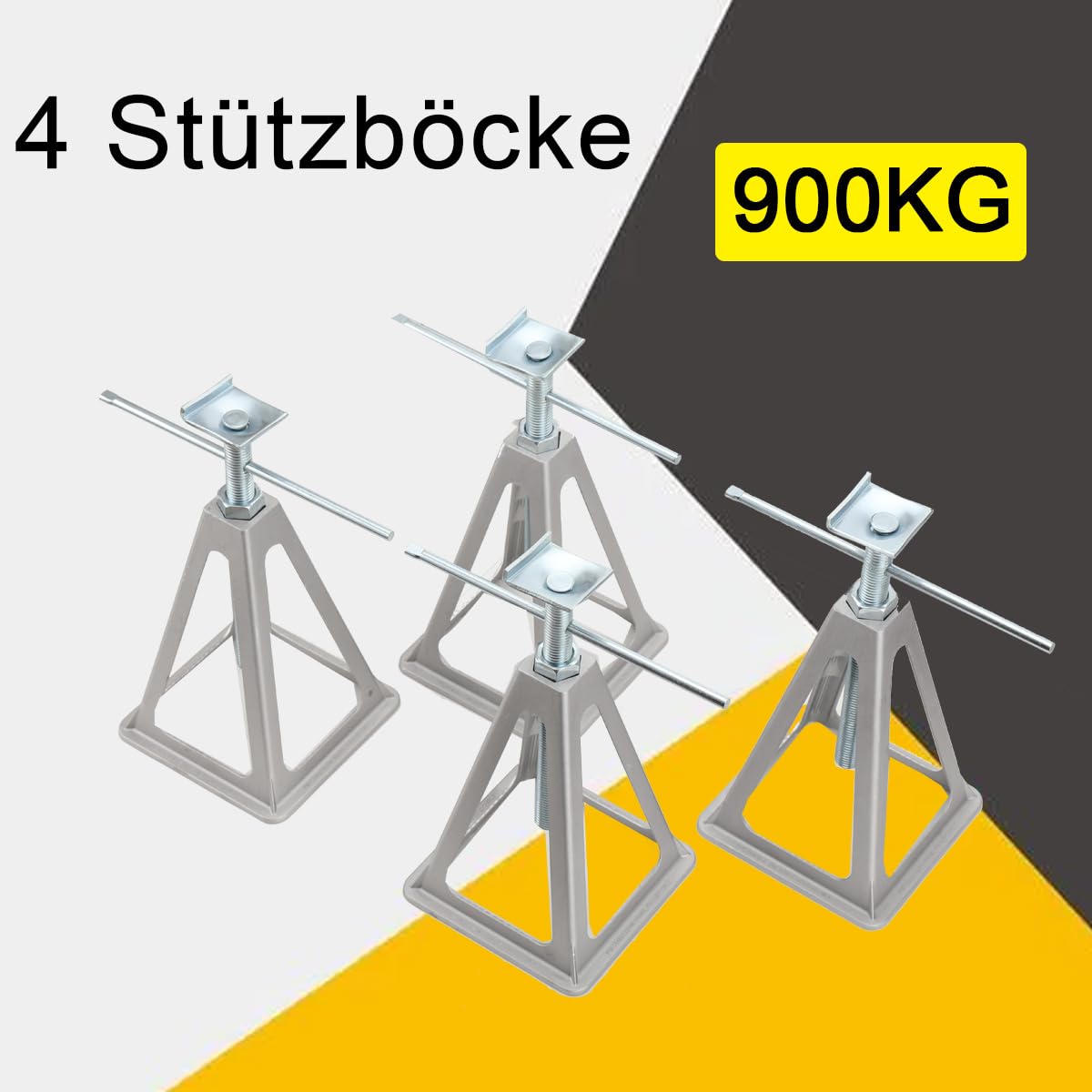 4 Stück Caravan-Unterstellbock, Wohnwagen-Stützbock Alu Stützbock