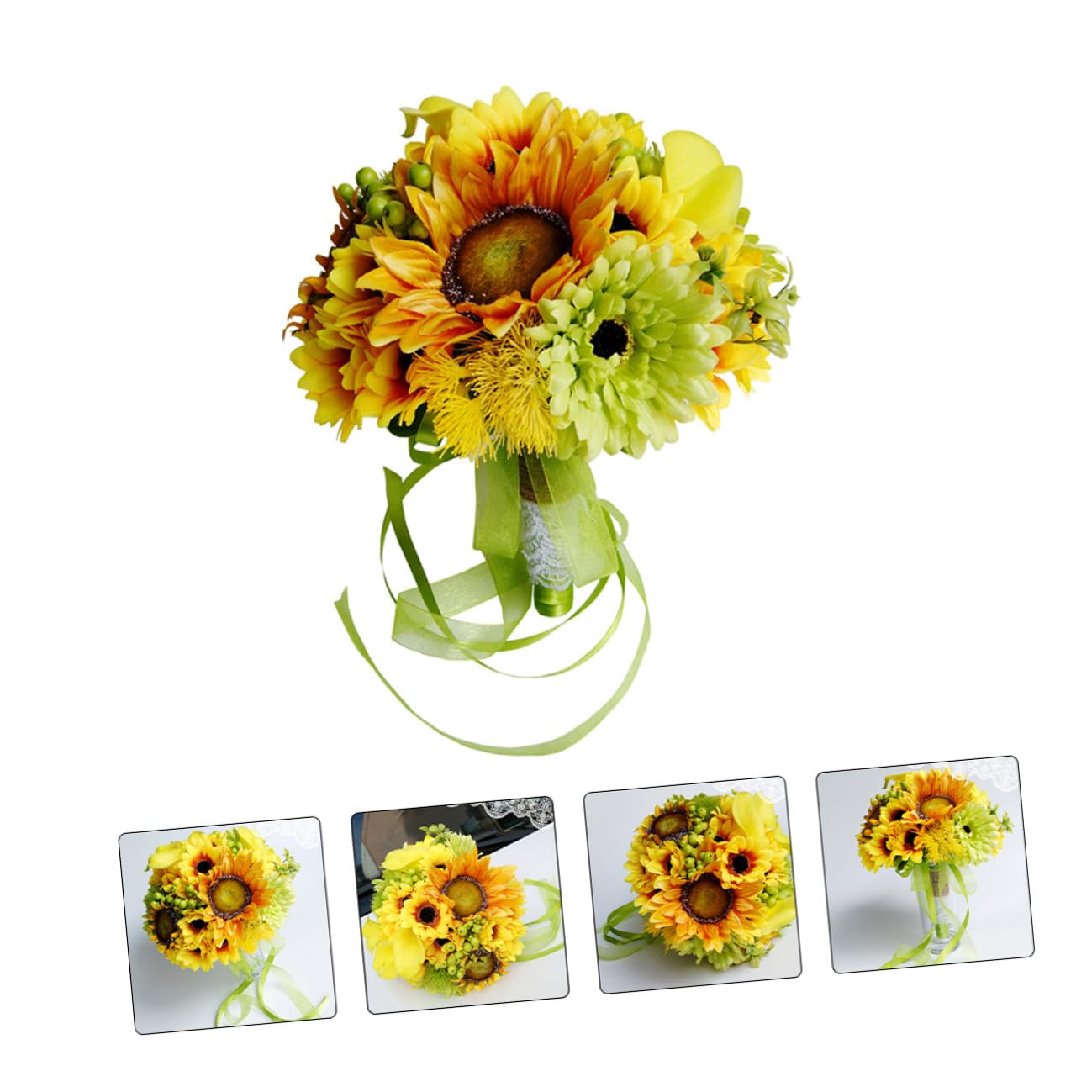 Künstlicher Brautstrauß Sonnenblumenstrauß Hochzeit Deko Party Fotorequisite Langlebig Pflegeleicht