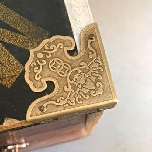 Miniatura 3 de Box - Protector de esquina de metal, 4 unidades, protector de esquina decorativo de metal, protector de seguridad para gabinete, parachoques de