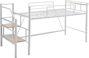 Amazon.co.jp: ロフトベッド シングル 耐荷重150kg 収納付き 高さ130cm