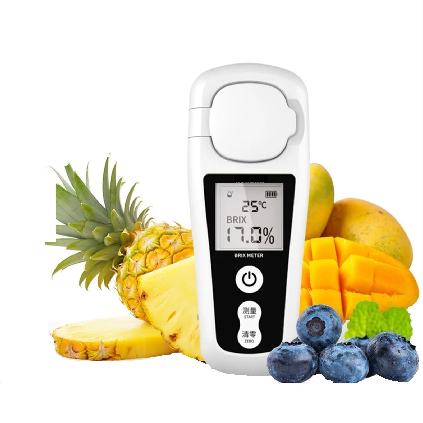 Kogedss One Color Refractometer, Waterproof Digital Refractometer 0-55%,With Lcd Auto Temperature Compensation For Fruit Juice And Coffee Liquid Sugar Content
