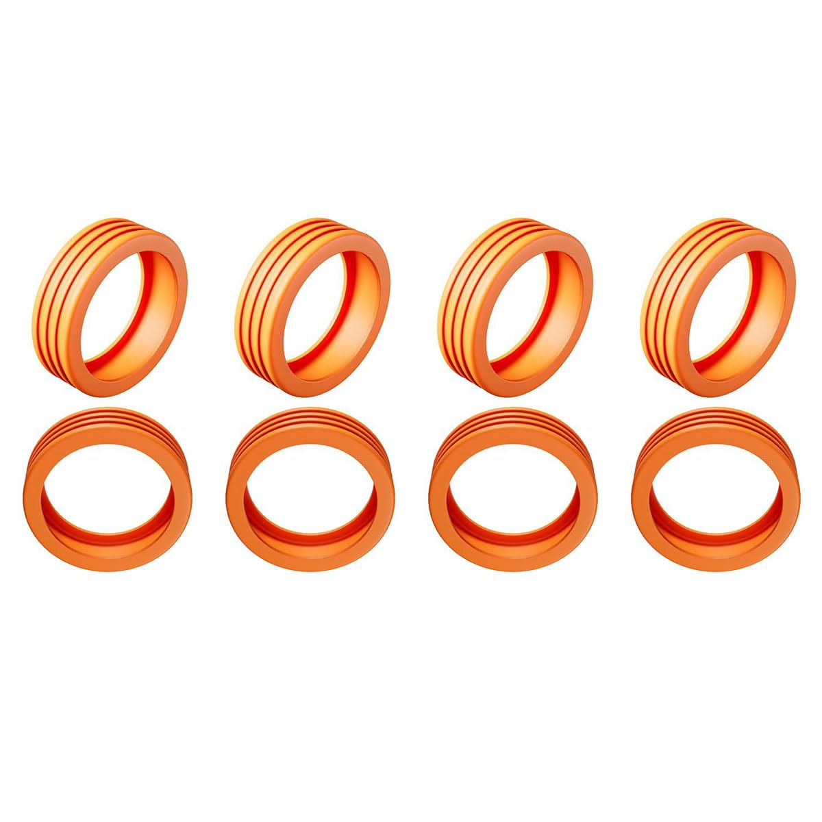 Copri Ruote Valigia In Silicone - 8 Pezzi, Arancione, Antigraffio E Antirumore, Per Bagagli A 2 Ruote - Foto 3