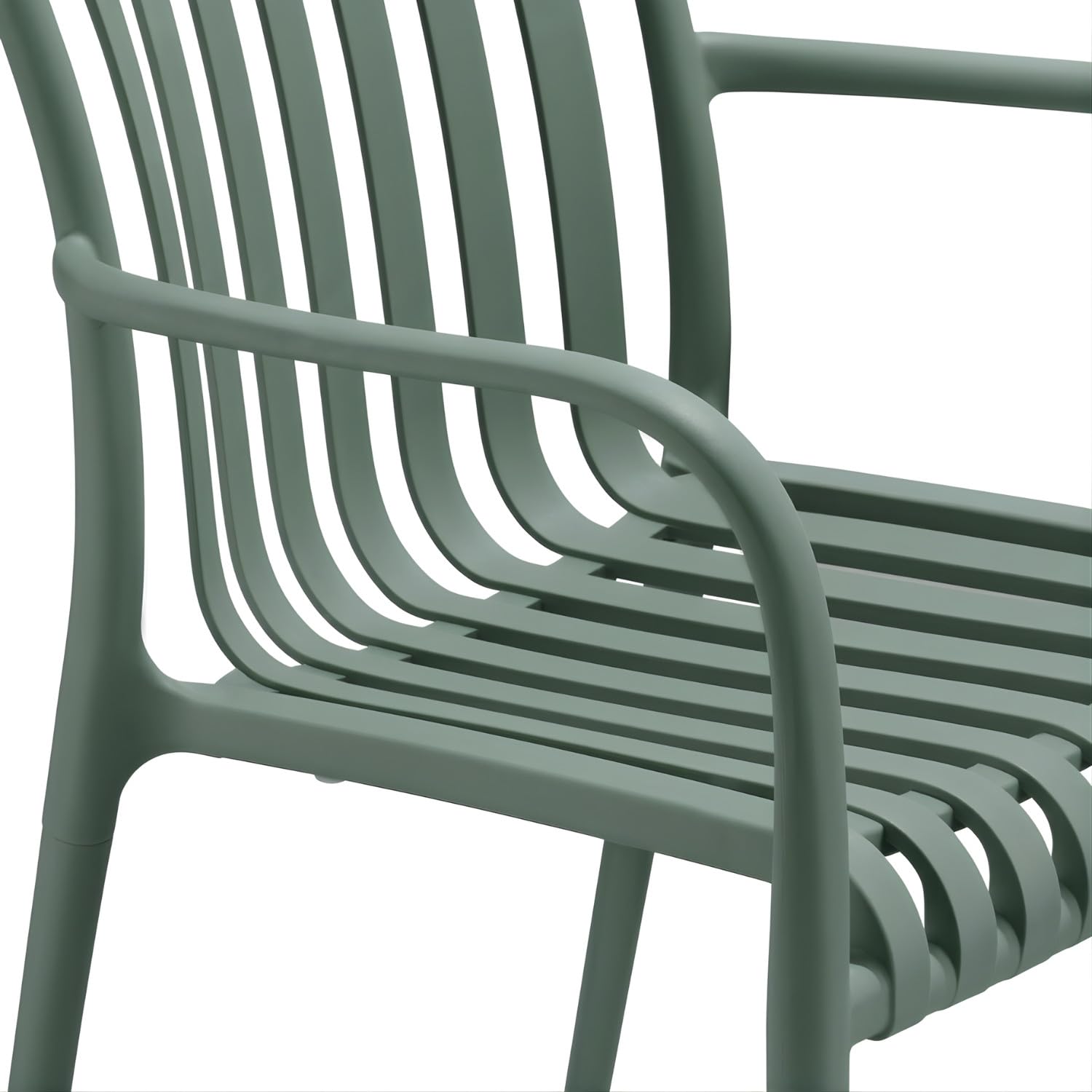 7H SEVEN HOUSE Pack de 4 Sillas Apilables de Exterior con Reposabrazos Kaia en Polipropileno 7house