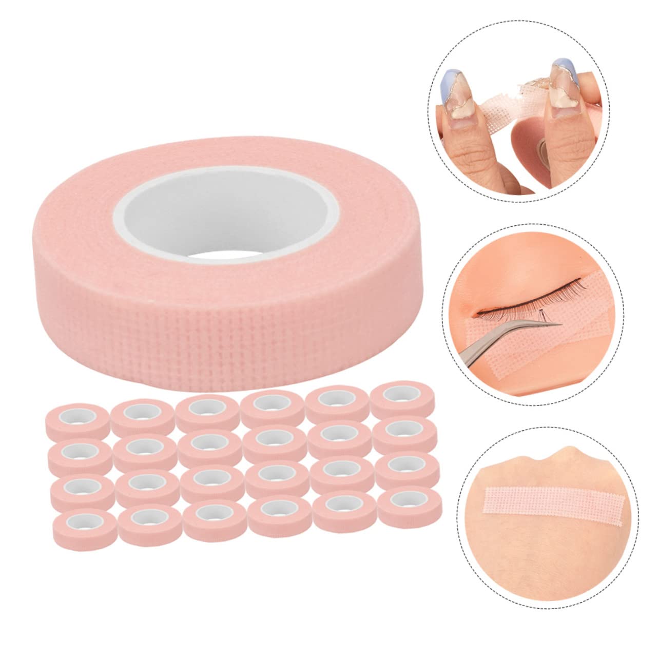 FRCOLOR 30pcs Lash Extension Tapes Non-Woven Fabric 1.25cm Wide 9m Long Eyelash Isolation Patches Makeup Tools