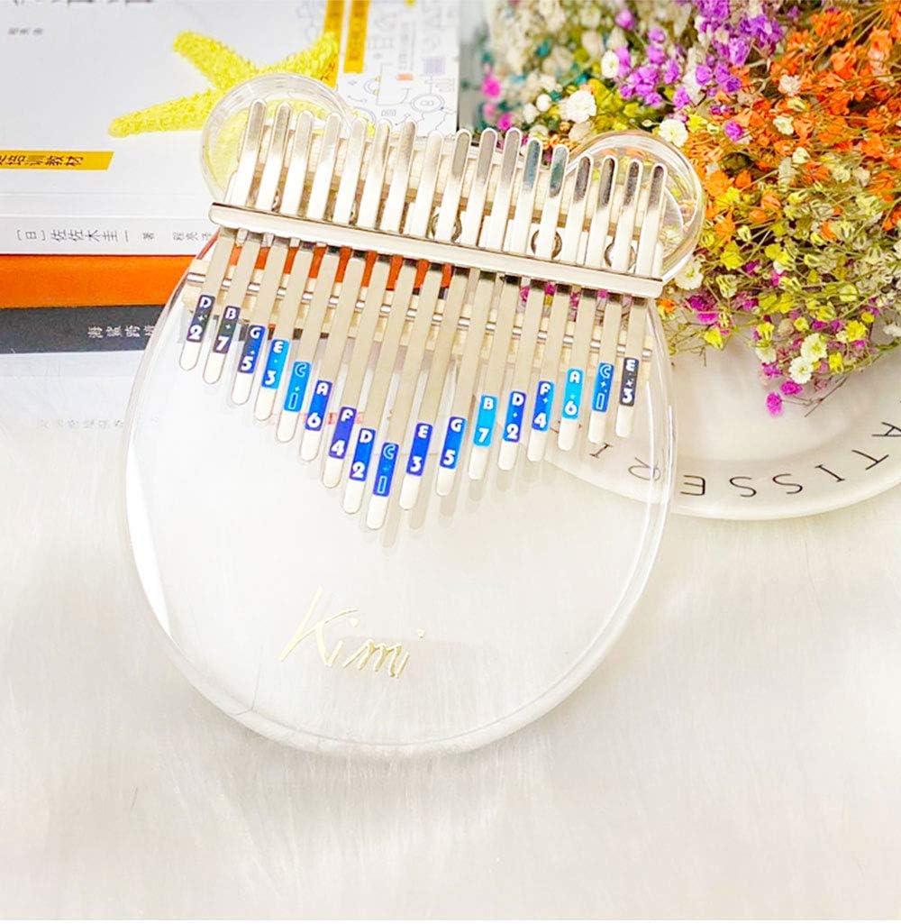Kimi kalimba thumb piano crystal transparent bear beginner kalimba portable finger piano 17 key