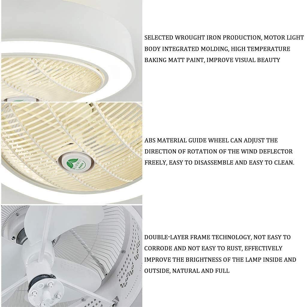 Niewidoczne światło wentylatora Wentylator sufitowy Lampa sufitowa Nowoczesna prostota Lampa sufitowa Ściemnianie LED Wentylator sufitowy z oświetleniem Pilot Cichy Kreatywny Salon Sypialnia