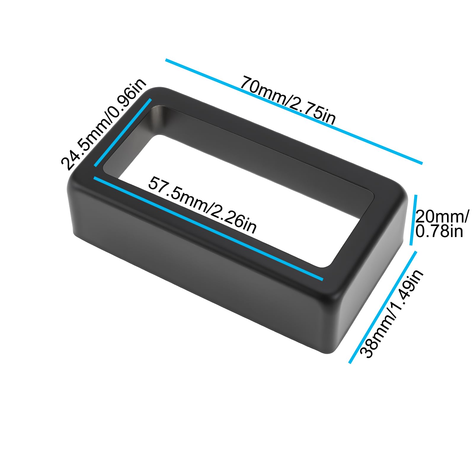 SG Store 2pcs Open-Style Humbucker Pickup Cover Metal Replacement Shell 70x38x20mm for Electric Guitar Humbuckers Black - Image 4