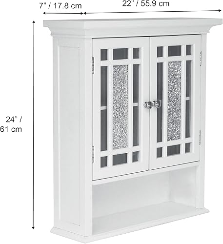 Miniatura 57 de Elegant Home Fashions Dawson Collection clóset de pared con estantes, color blanco Blanco,Gris,Espresso oscuro,Espresso,Blanco y