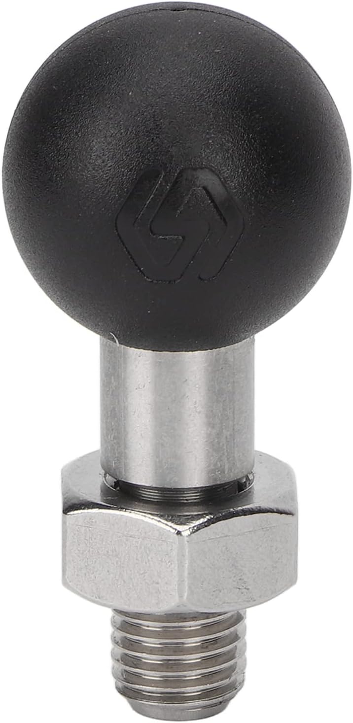 Dilwe Akcesoria Motocyklowe, Adapter do Mocowania Kulowego z Gwintem ze Stali Nierdzewnej do Uchwytu na Telefon Motocyklowy, Solidna Gumowa Podstawa Zapewniająca większą stabilność, Kompatybilna z