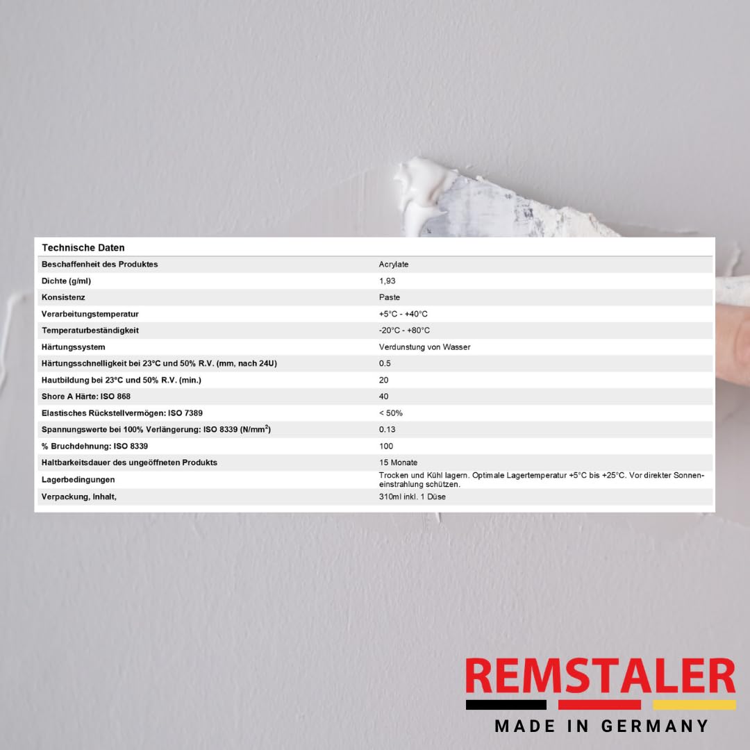 10x Remstaler REPARATURMÖRTEL für Mauerwerksfugen und Ausbruchstellen in Beton | zementgrau | überstreichbar | 310ml (10 Stk.)