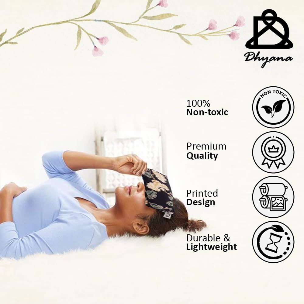 Dhyana Yoga Eye Pillow, enriched with Lavender & Flax Seeds | Head Ache & Insomnia Relief | Pure Linen Fabric 2
