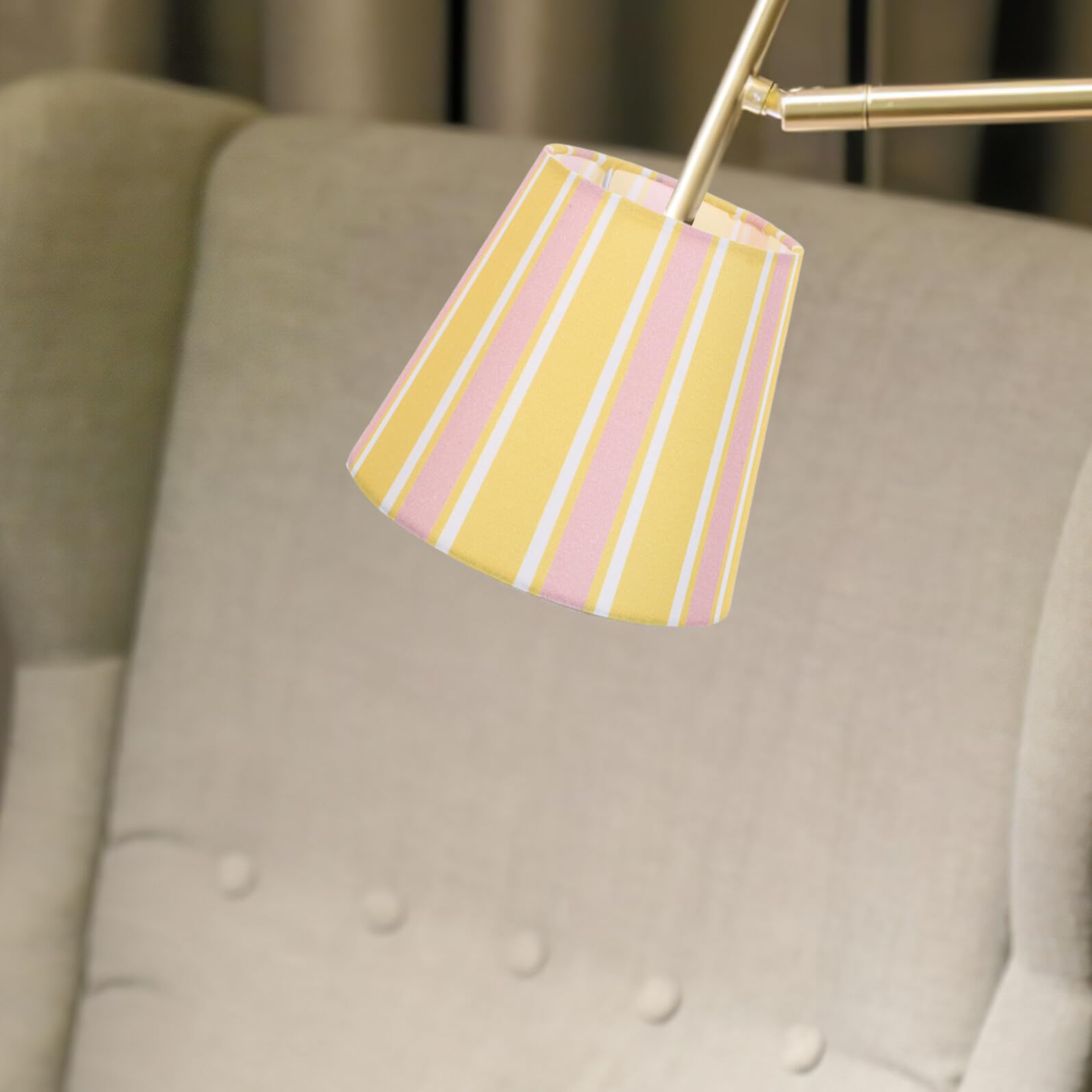 Paralume in Tessuto Strisce Paralume Piccolo Campana Copertura per Lampada da Tavolo Design Moderno per Interni Arredo per Camere da Letto e Soggiorni