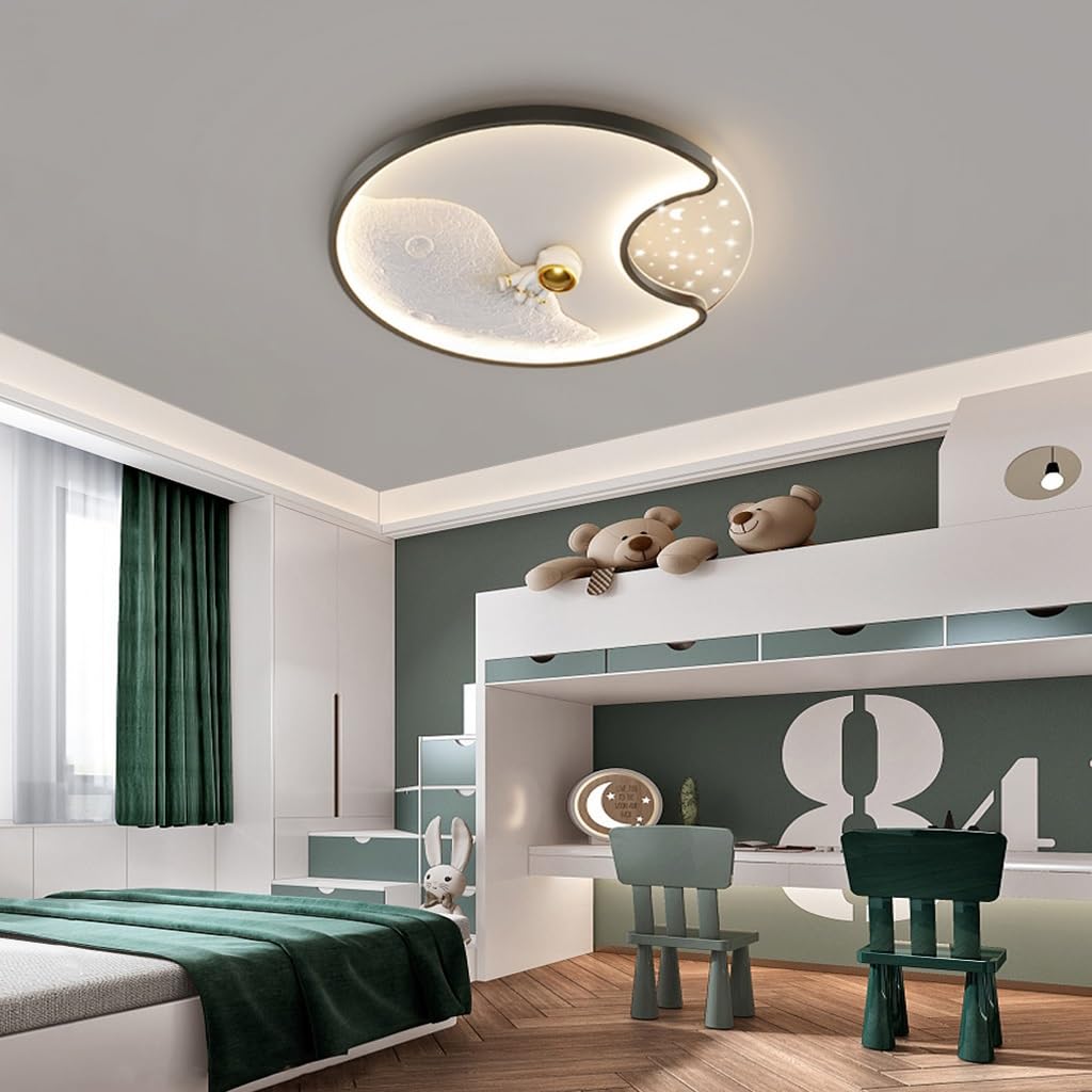 RuiRfh LED Ceiling Light For Children Dimmable With Remote Control Creative Cartoon Ceiling Lamp Star Moon Lampshade Pendant Light Children's Room Lamp Bedroom Living Room Decor — image 1